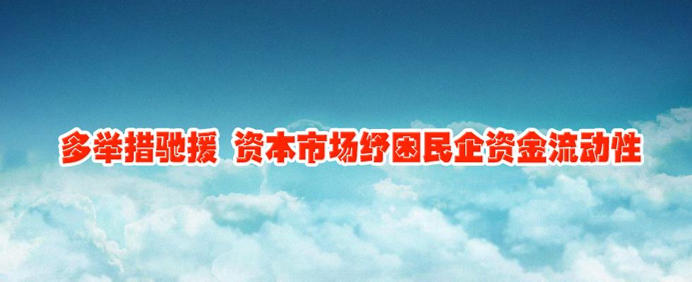 多举措驰援 资本市场纾困民企资金流动性